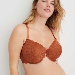 Aerie Real Power Balconette Lightly Lined New Blooms Lace Bra 32DD